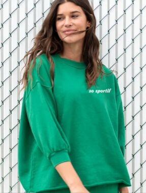 Left on Friday Sports & Rec Crewneck Sweatshirt Green One Size Cotton